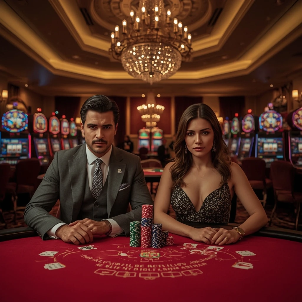 Deux joueurs de poker dans un BoomsBet Casino